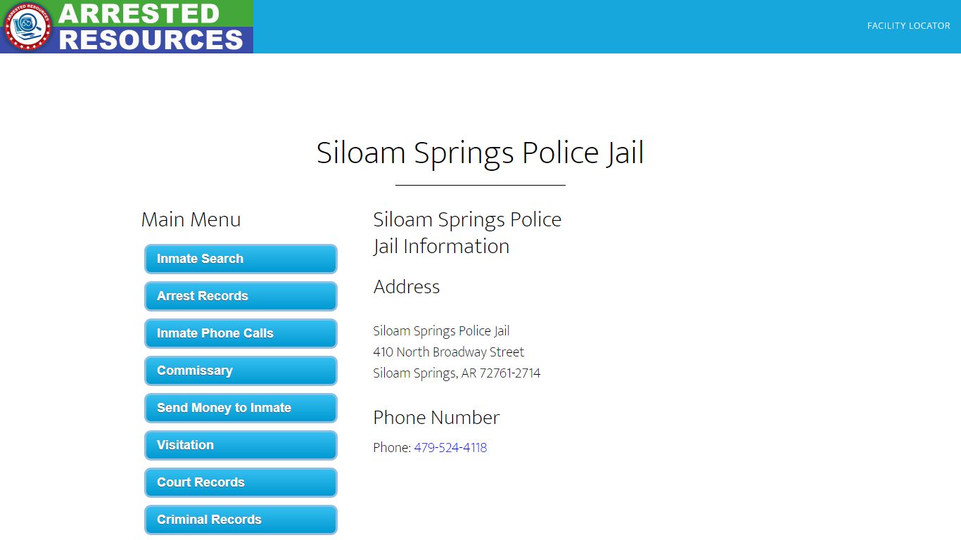 Siloam Springs Police Jail - Inmate Search - Siloam Springs, AR